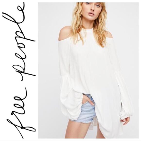 Free People Drift Away Tunic Top Ivory Size XS NWT - Picture 2 of 8